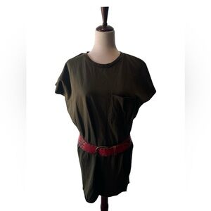 Green Tee Shirt Dress S Zara